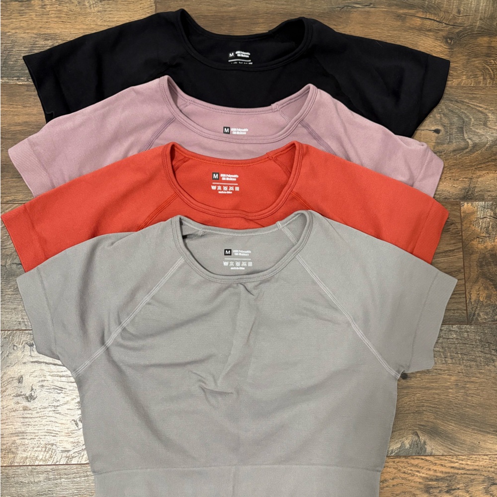 Four pack cropped workout tees